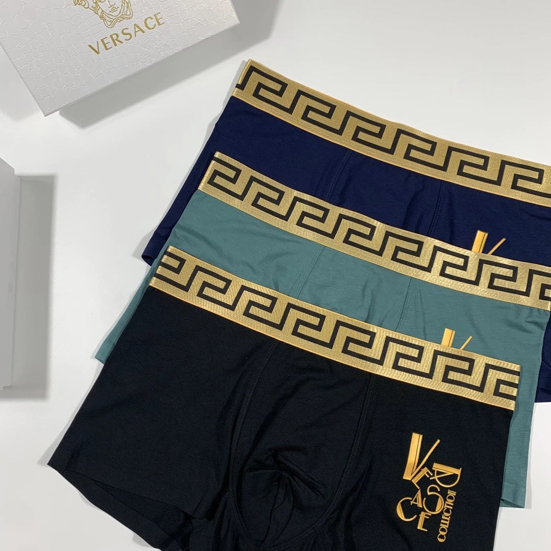 Versace Black Teal Blue Gold Horse Motif Boxer Briefs, image 5