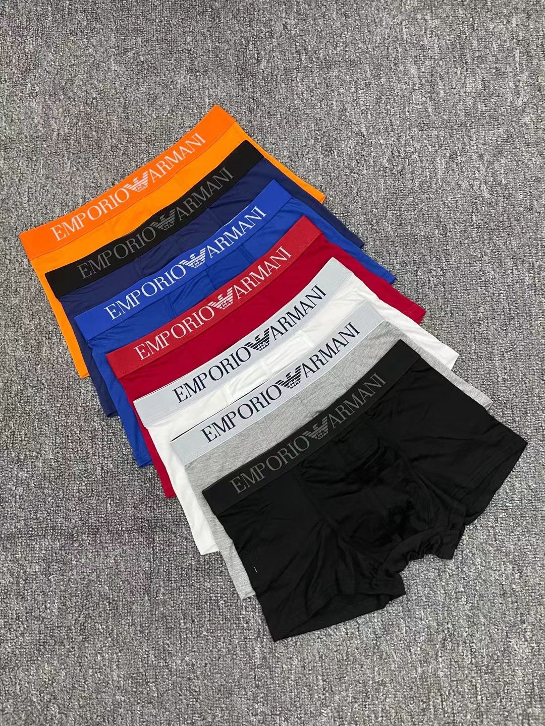 Emporio Armani Orange White Letter Waistband Boxer Briefs, image 2