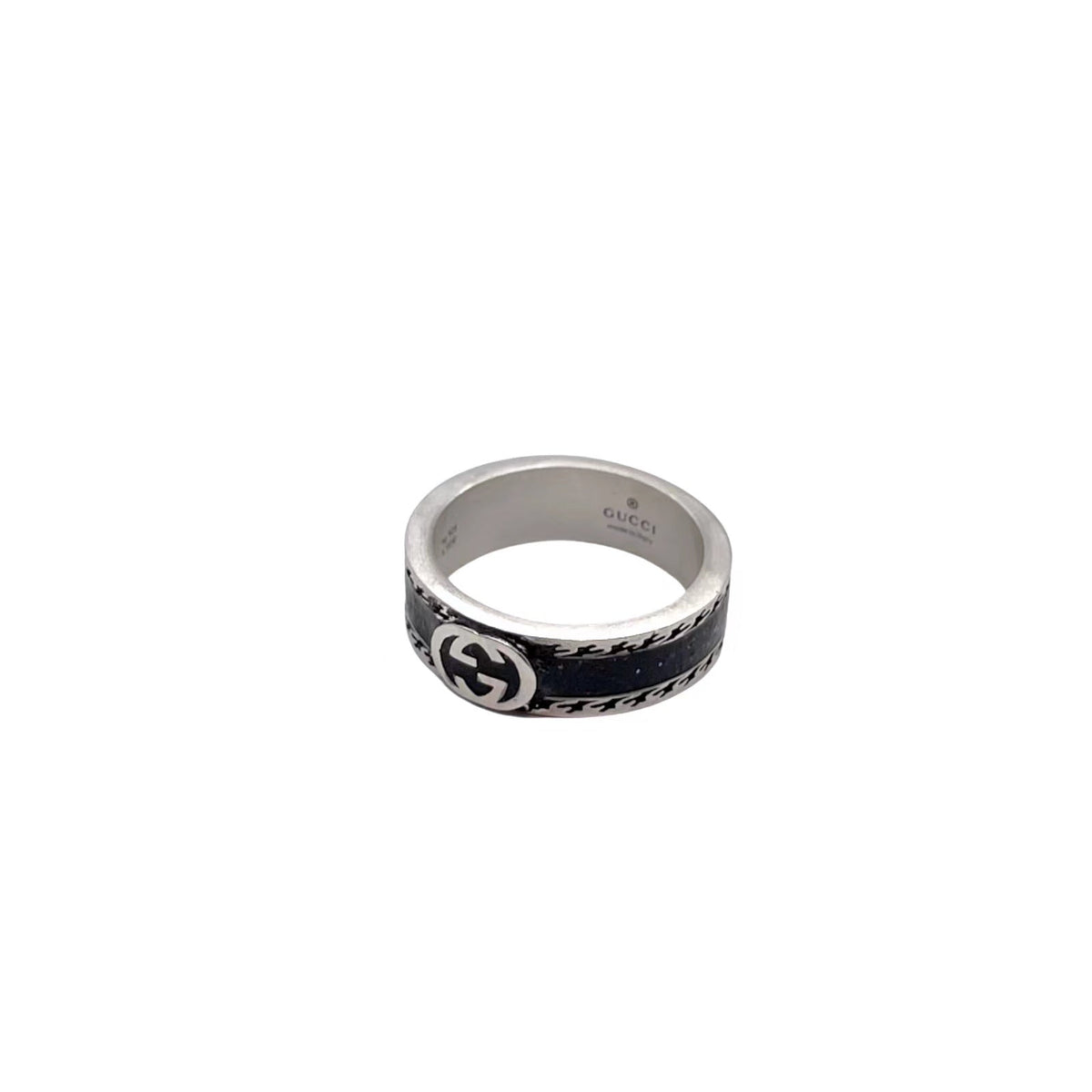 Gucci Double G Distressed Vintage-Inspired Sterling Silver Ring - image 2