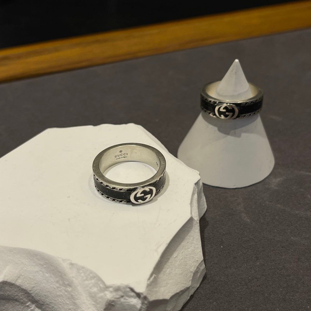 Gucci Double G Distressed Vintage-Inspired Sterling Silver Ring - image 4