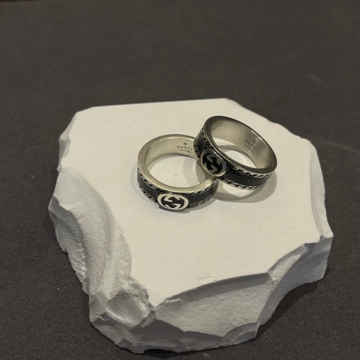 Gucci Double G Distressed Vintage-Inspired Sterling Silver Ring - image 6