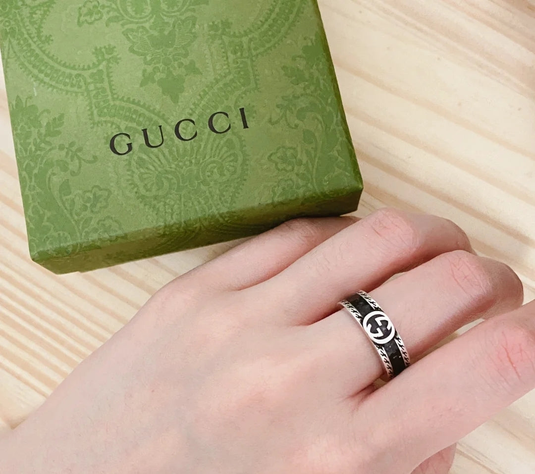 Gucci Double G Distressed Vintage-Inspired Sterling Silver Ring - image 8