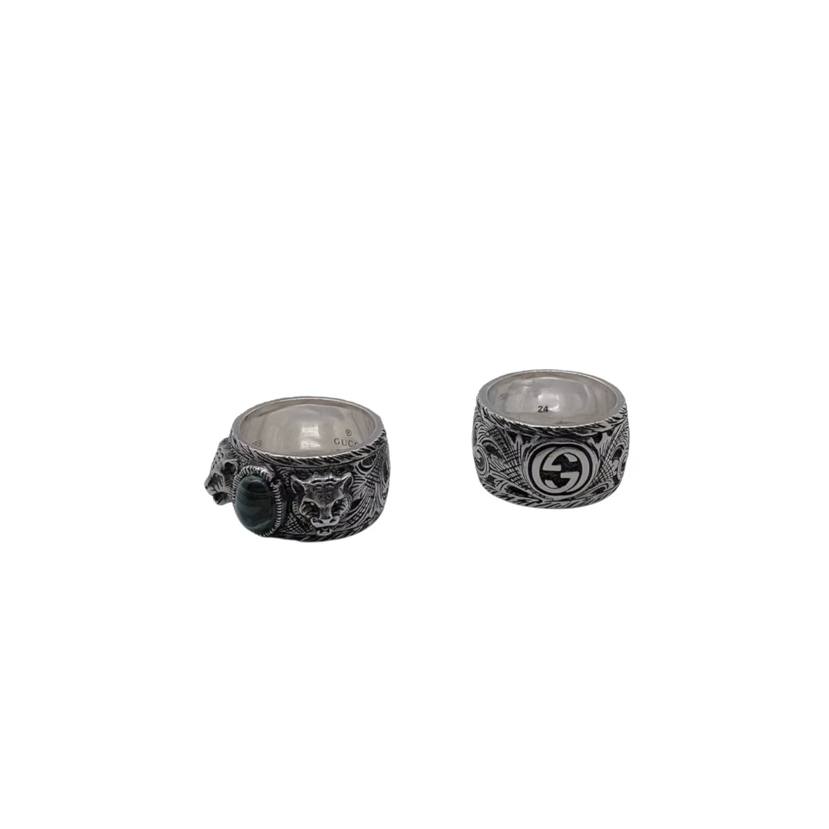 Gucci Double G Distressed Vintage-Inspired Sterling Silver Jewelry - image 3