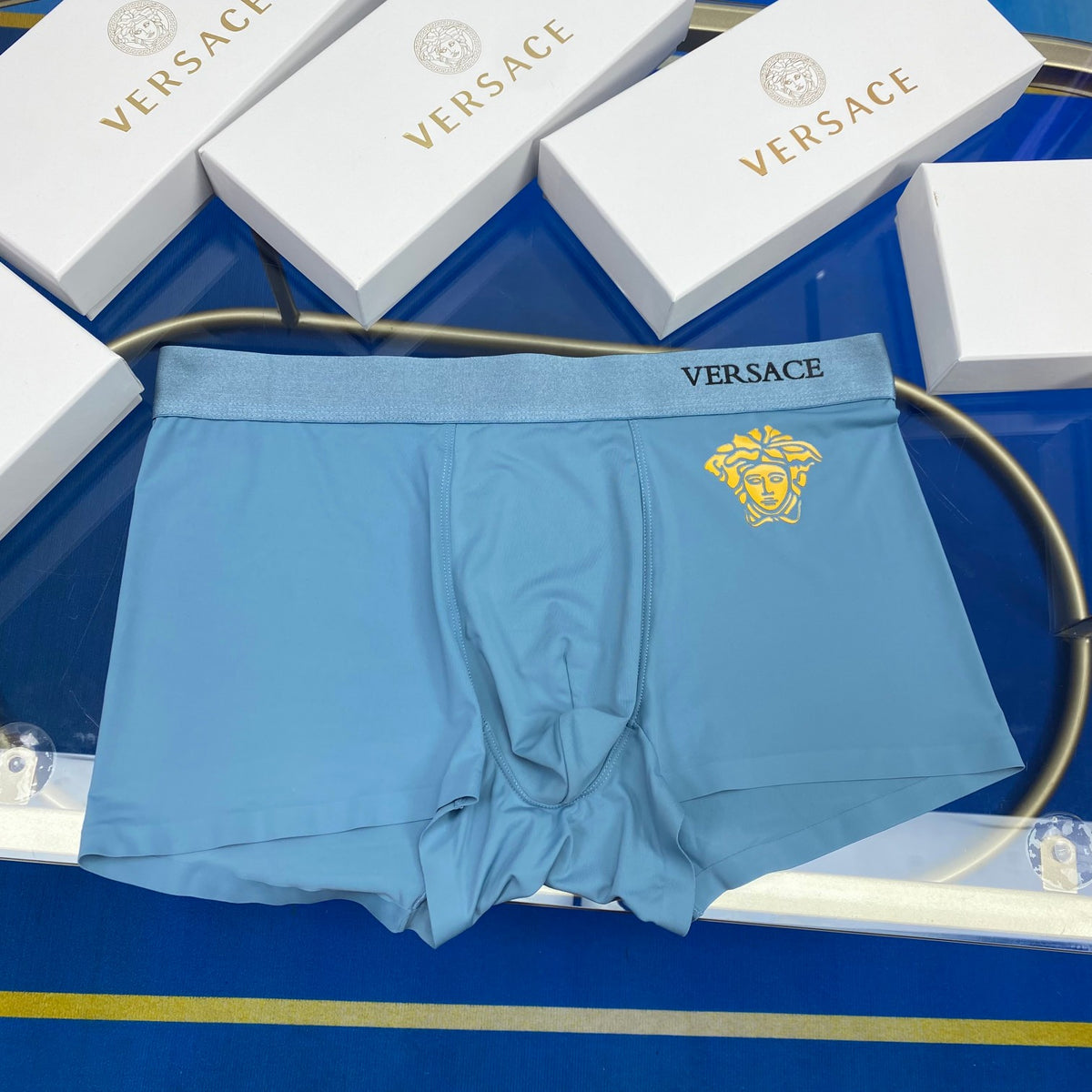 Versace Red Blue Black Gold Face Boxer Briefs, image 3