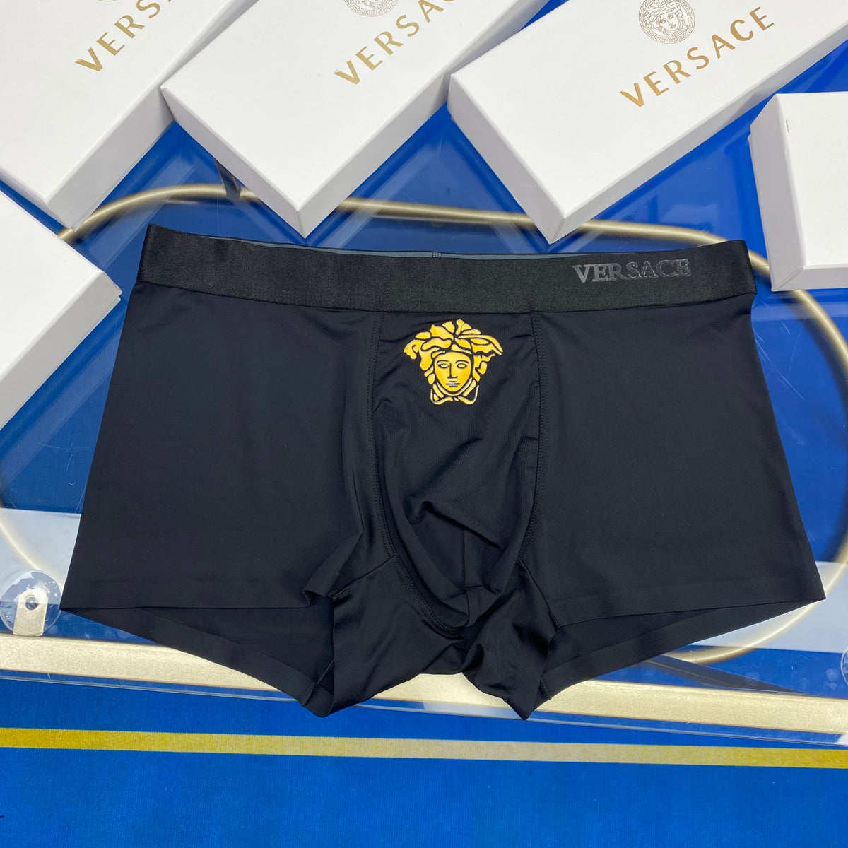 Versace Red Blue Black Gold Face Boxer Briefs, image 5