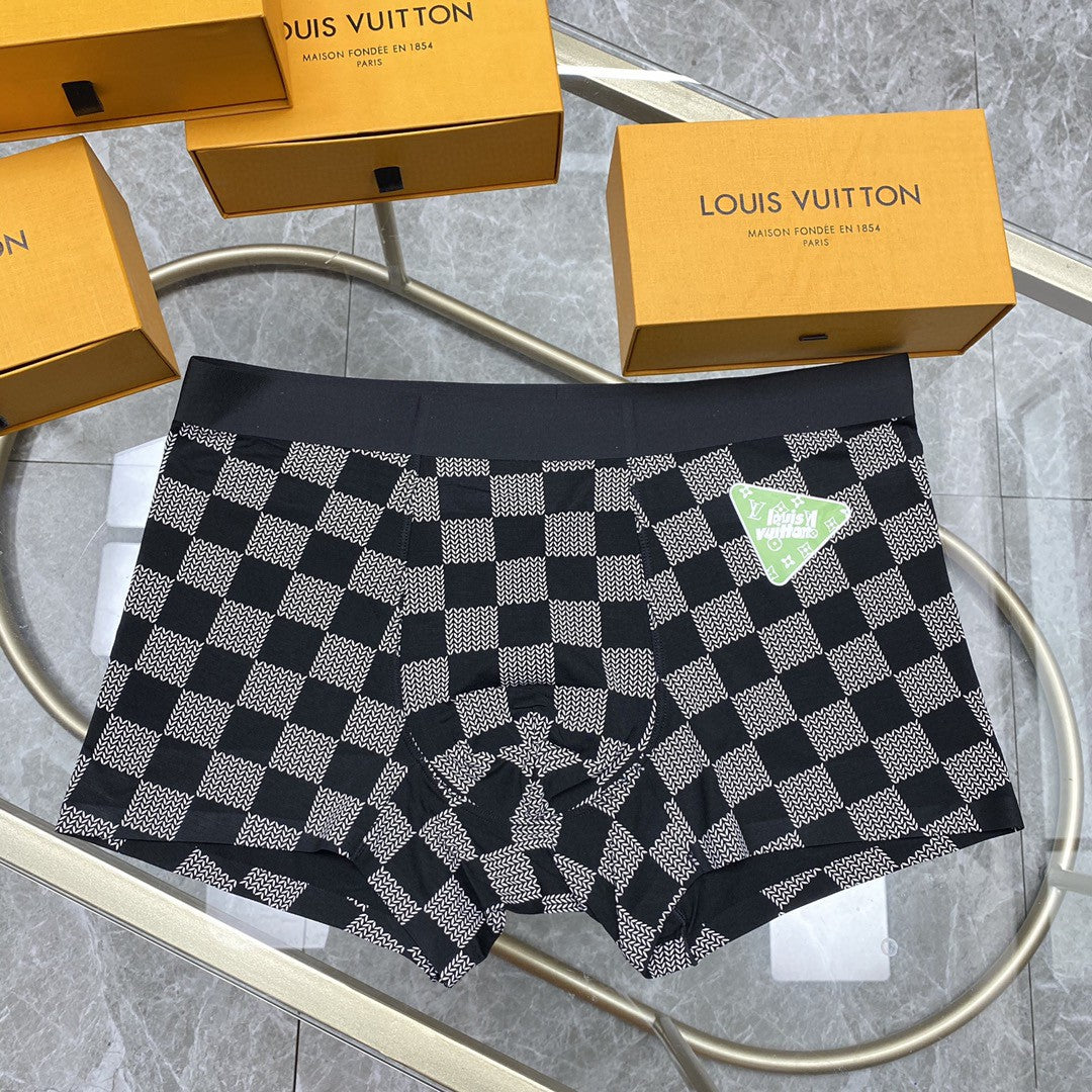 Louis Vuitton Grey Checkerboard Small Bright Flower Boxer Briefs, image 14