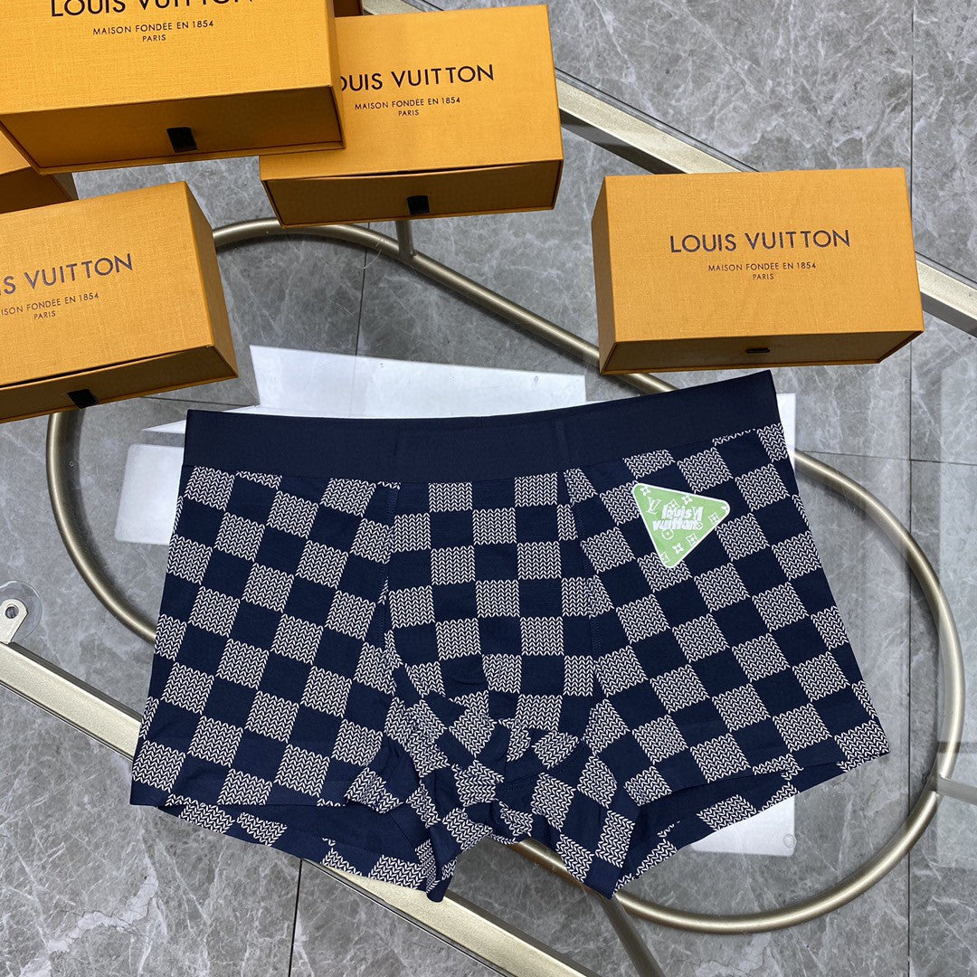 Louis Vuitton Grey Checkerboard Small Bright Flower Boxer Briefs, image 16