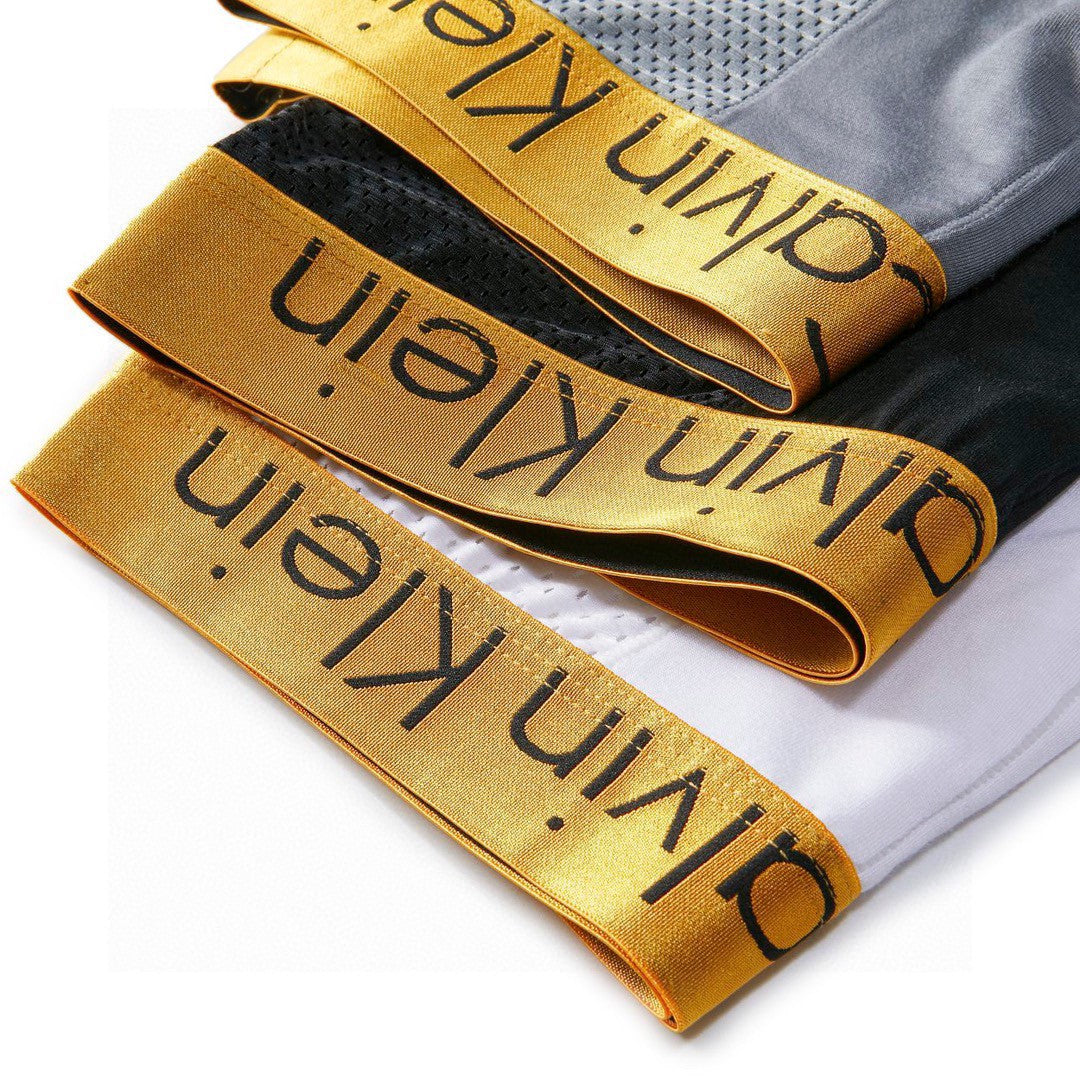 Calvin Klein Yellow Grey Folded Lettering Boxer Briefs, image 4