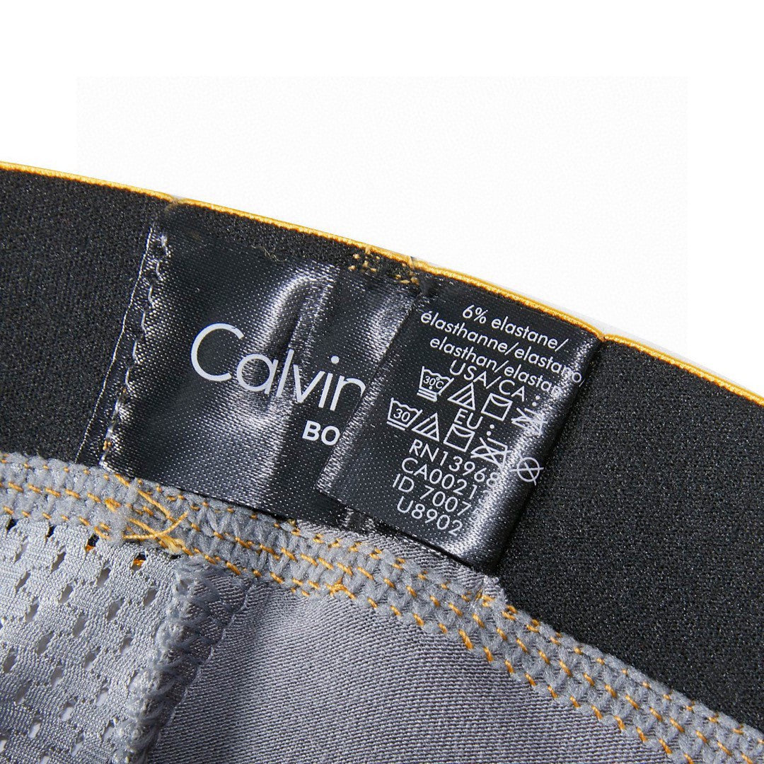 Calvin Klein Yellow Grey Folded Lettering Boxer Briefs, image 6