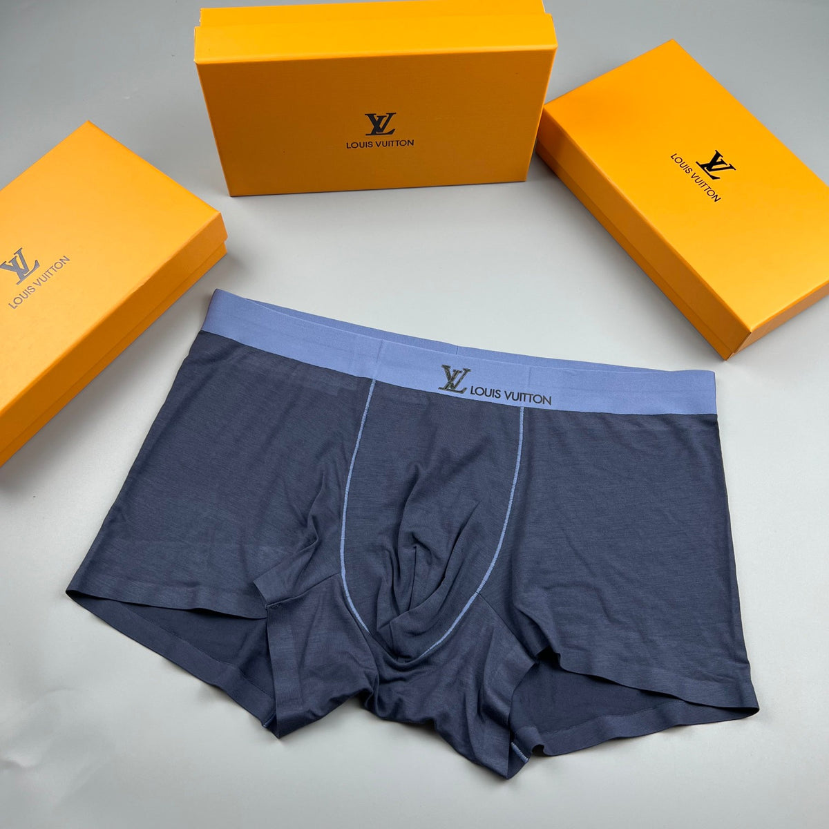 Louis Vuitton Black Red Waist Contrast Seam Boxer Briefs, image 2
