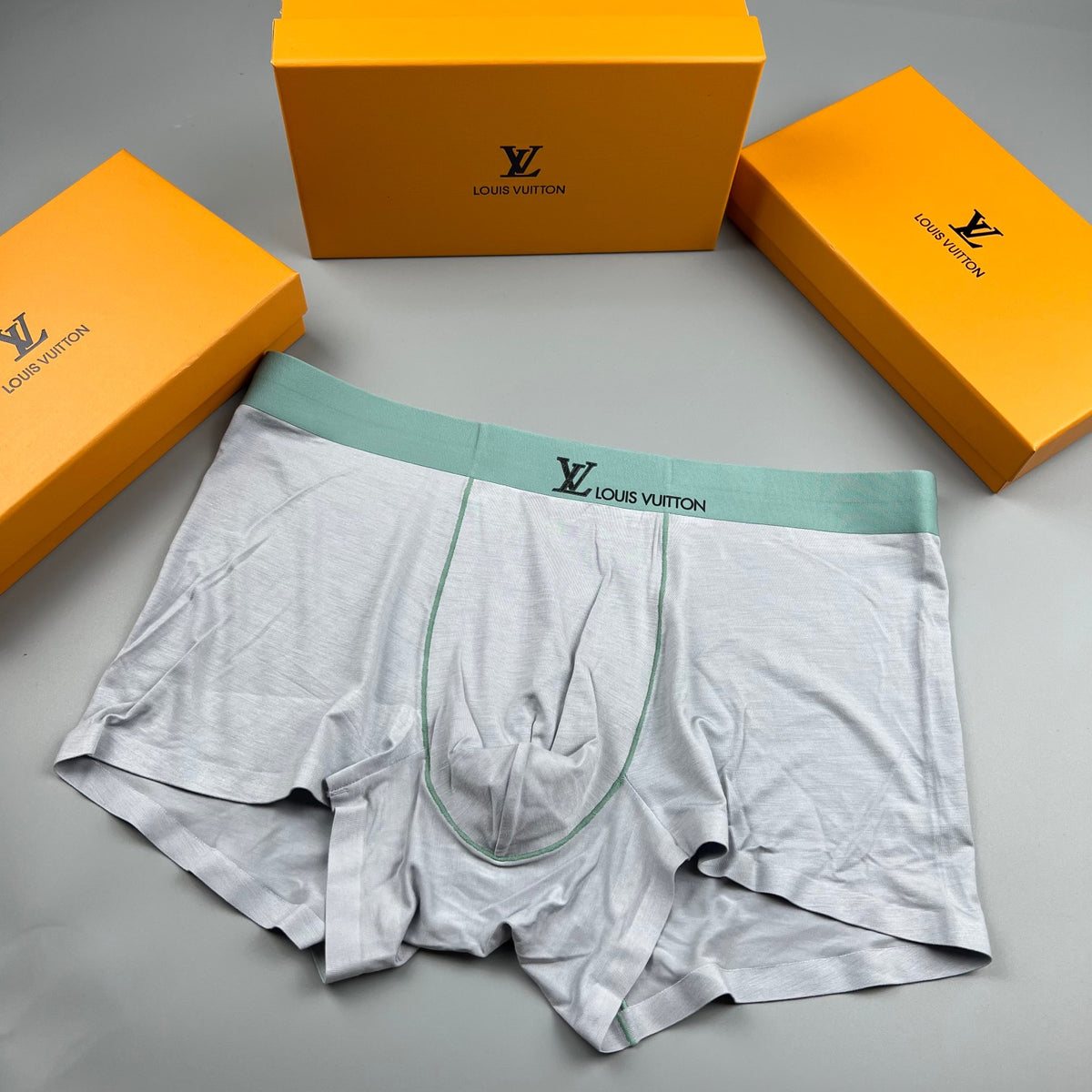 Louis Vuitton Black Red Waist Contrast Seam Boxer Briefs, image 6
