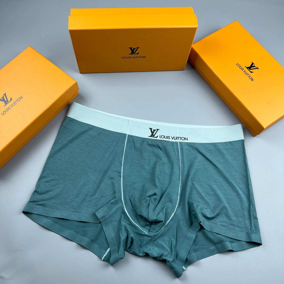 Louis Vuitton Black Red Waist Contrast Seam Boxer Briefs, image 5