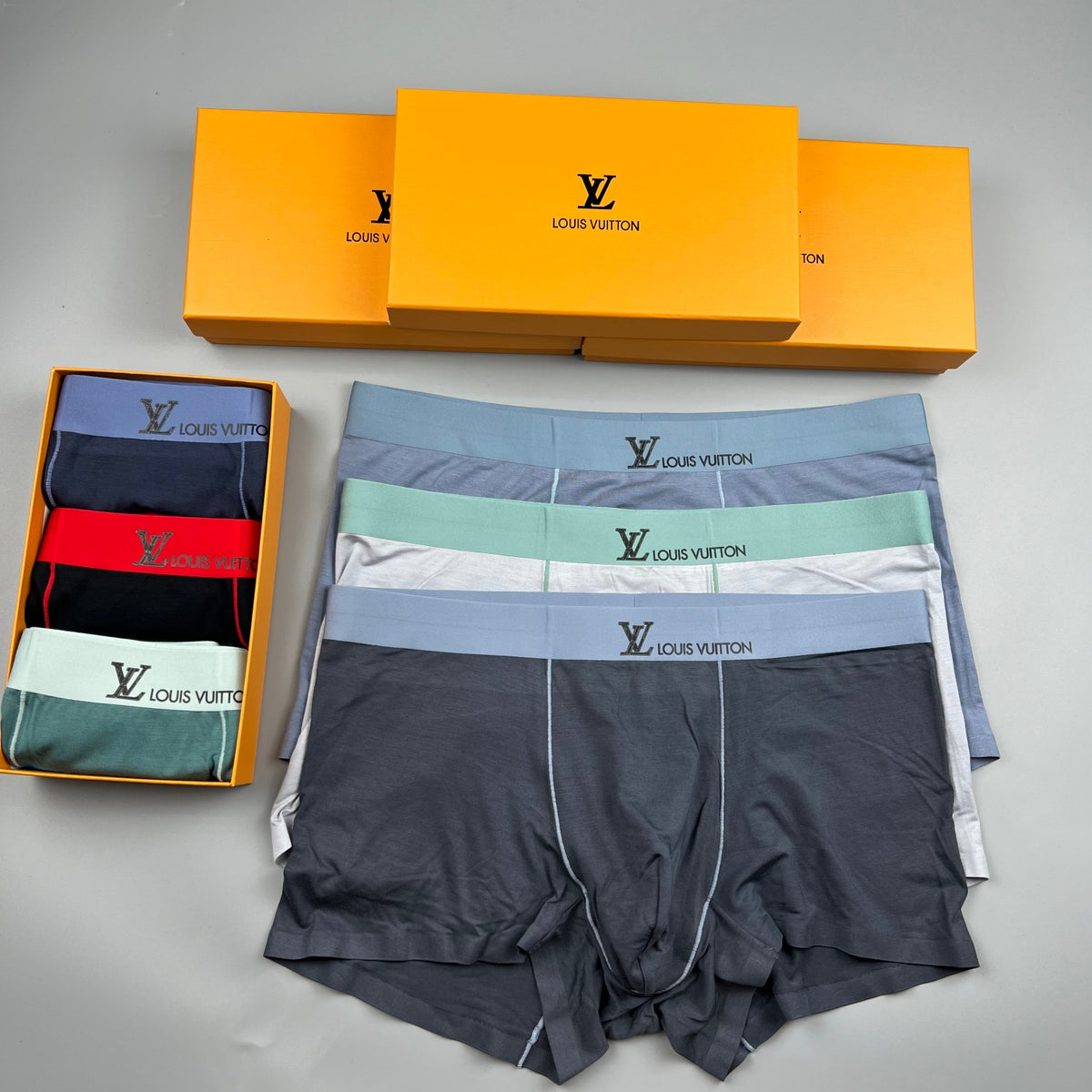 Louis Vuitton Black Red Waist Contrast Seam Boxer Briefs, image 7