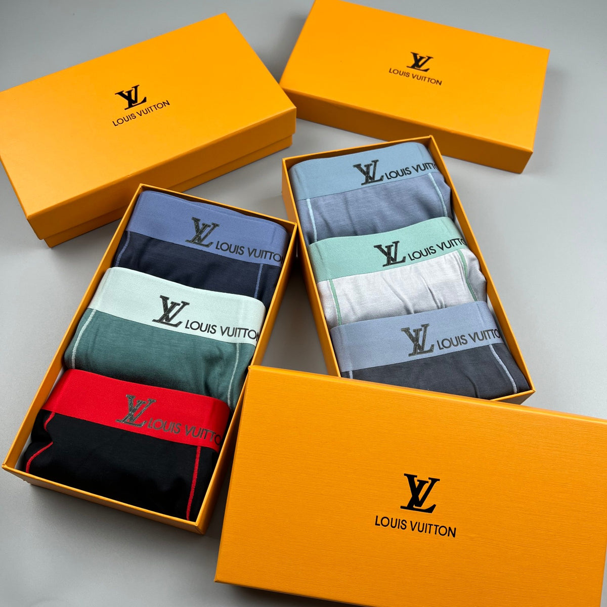 Louis Vuitton Black Red Waist Contrast Seam Boxer Briefs, image 9