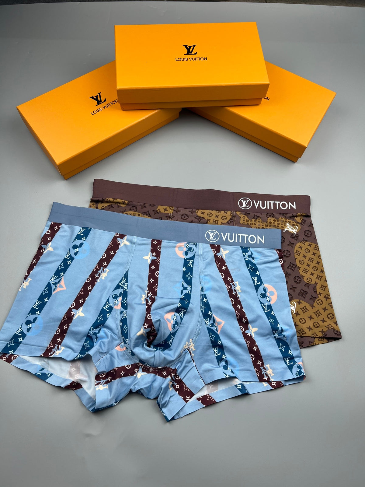 Louis Vuitton Blue Vertical Decorative Stripes Boxer Briefs, image 6