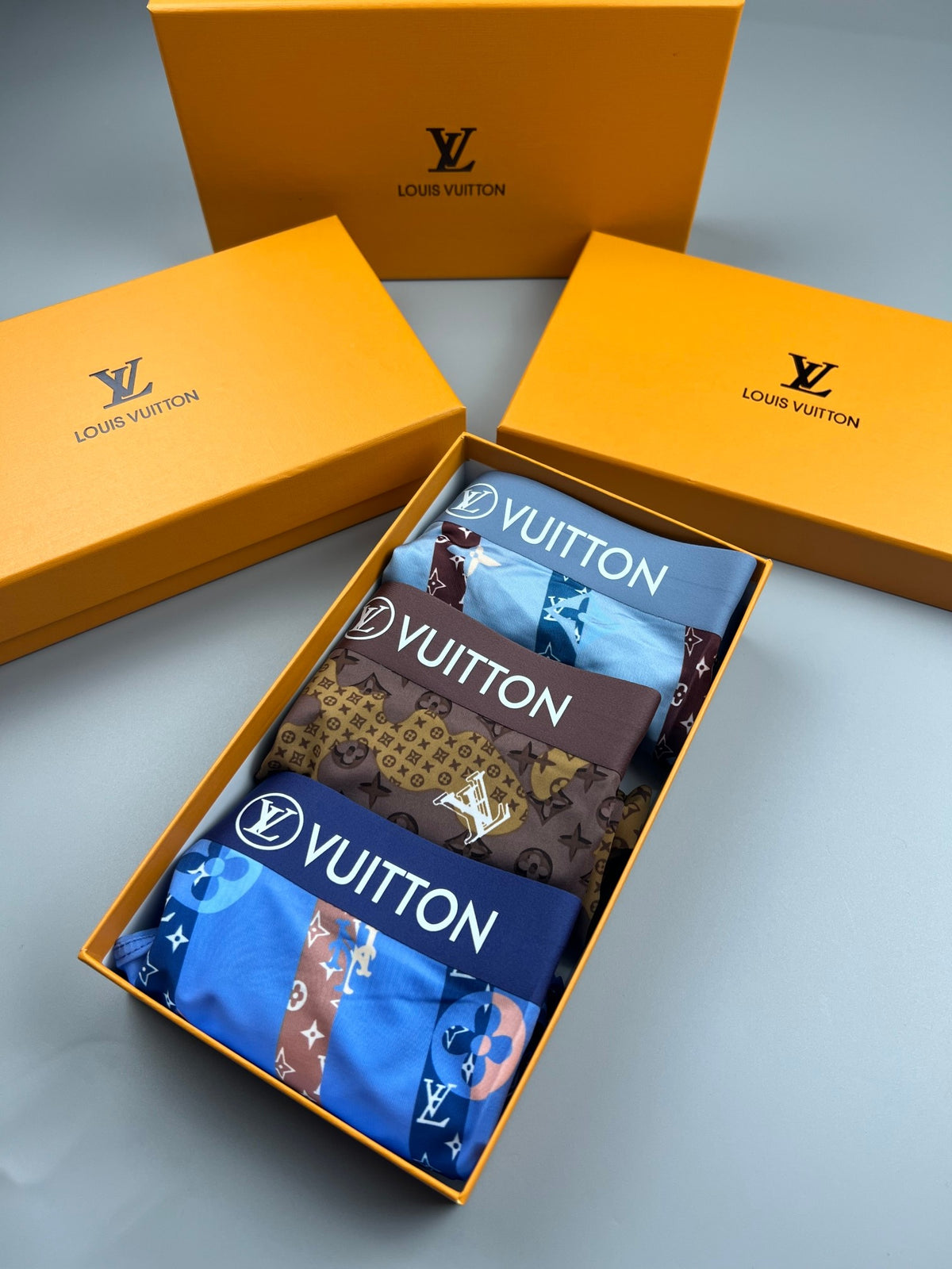 Louis Vuitton Blue Vertical Decorative Stripes Boxer Briefs, image 9