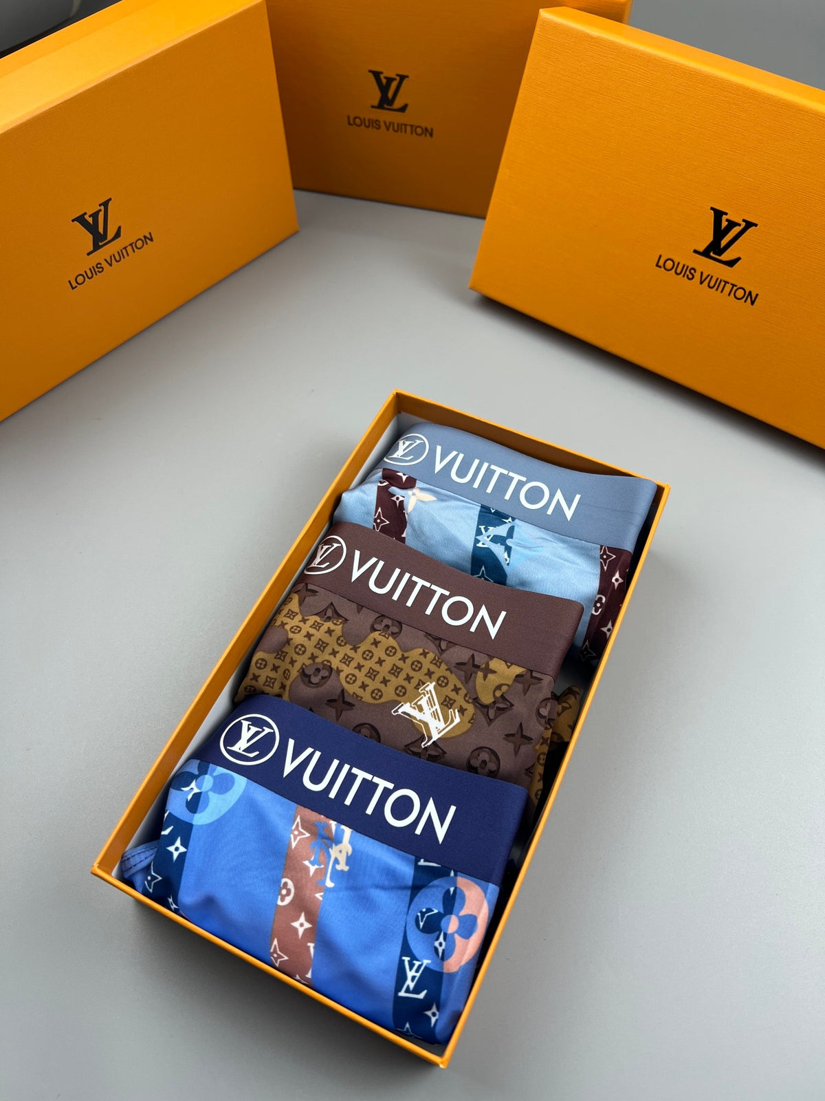 Louis Vuitton Blue Vertical Decorative Stripes Boxer Briefs, image 8