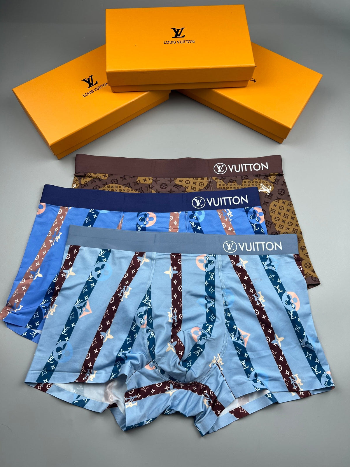 Louis Vuitton Blue Vertical Decorative Stripes Boxer Briefs, image 7