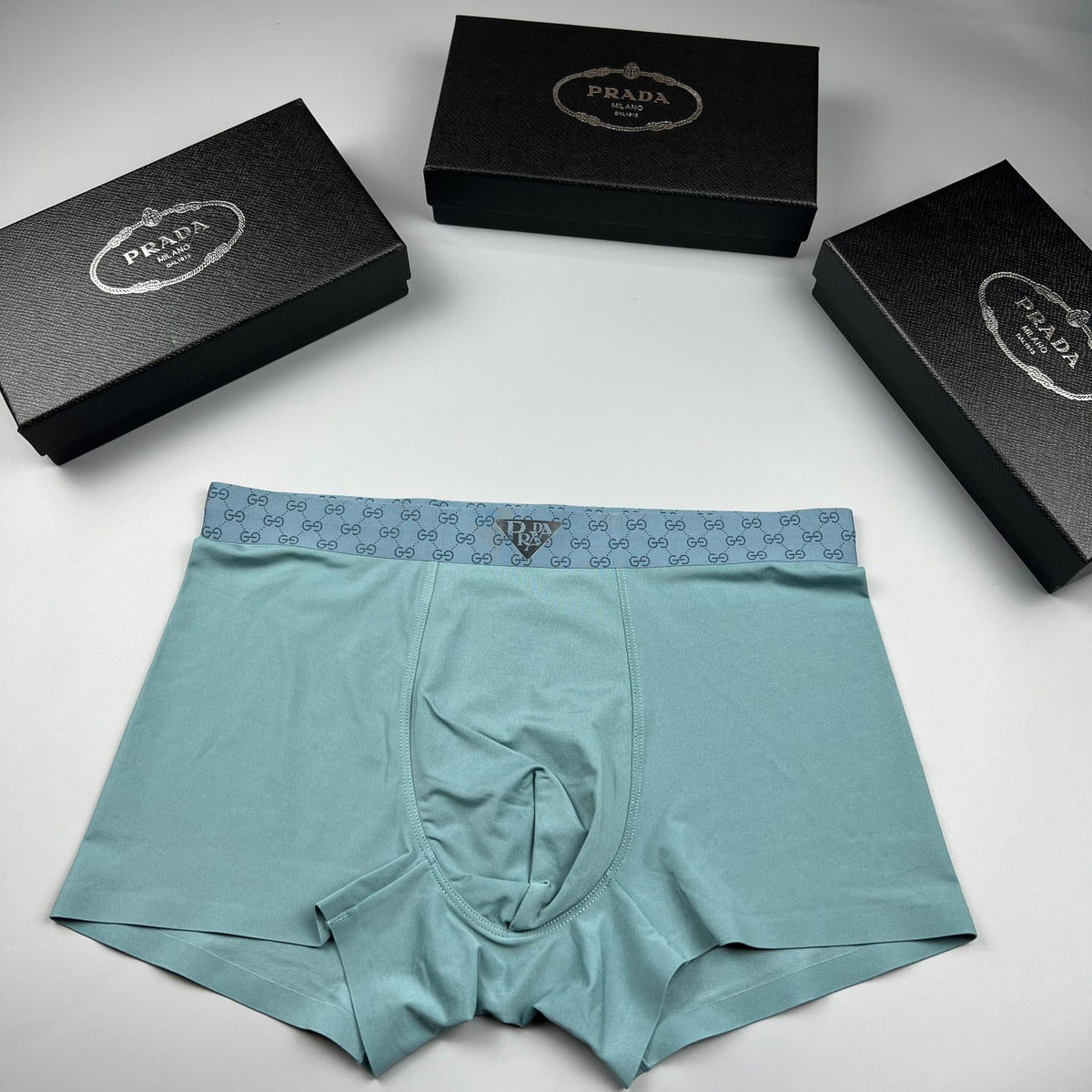 Prada Mint Chevron Waist Triangle Boxer Briefs, image 1