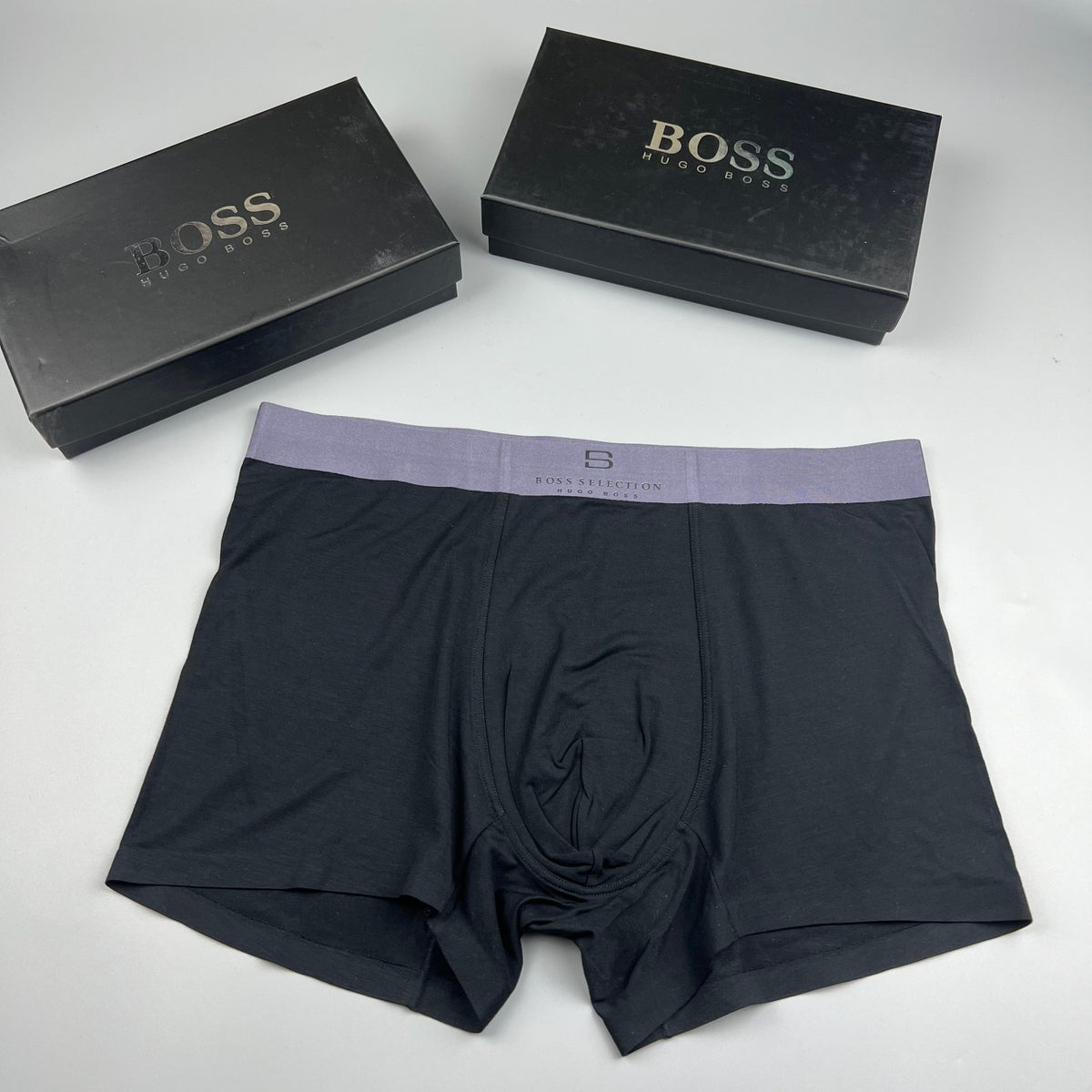 BOSS Black Lilac Small B Waist Boxer Briefs, image 1