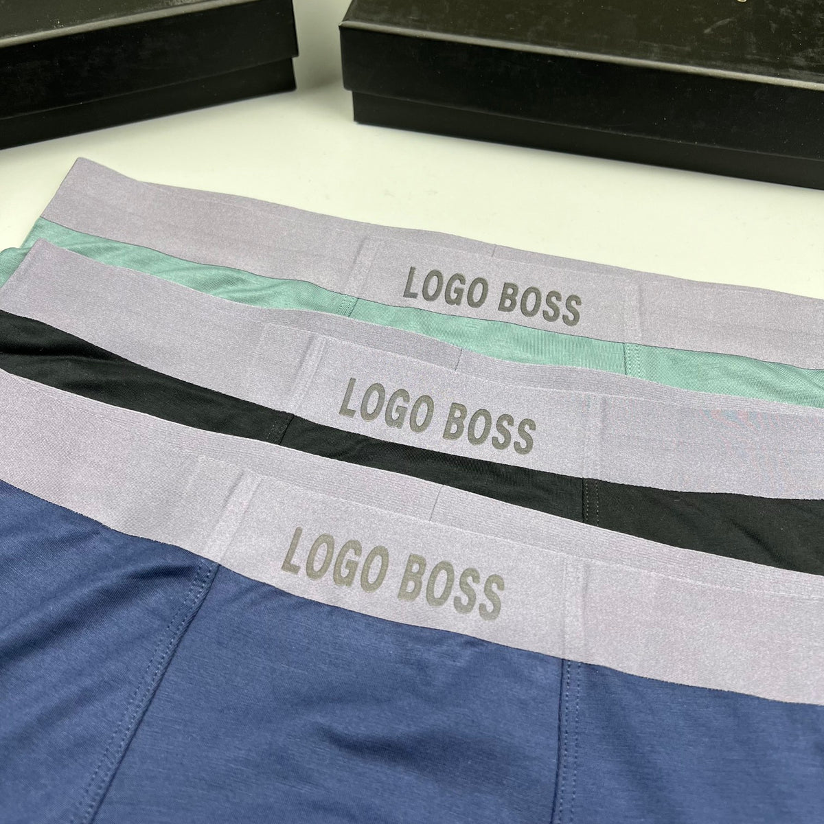BOSS Black Lilac LOGO BOSS Waist Boxer Briefs, image 8