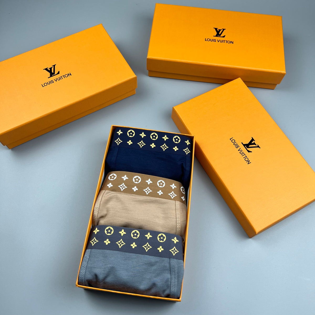 Louis Vuitton Navy Geometric Waist Small Square Patch Boxer Briefs, image 8