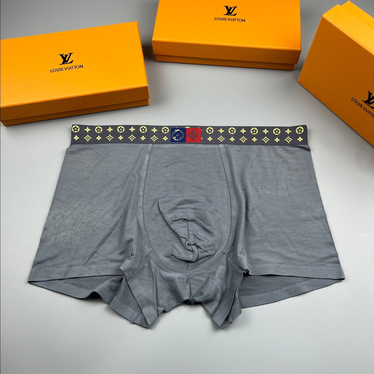 Louis Vuitton Black Gold Repeated Waist Pattern Boxer Briefs, image 3