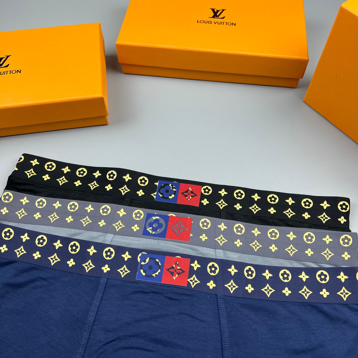 Louis Vuitton Black Gold Repeated Waist Pattern Boxer Briefs, image 7