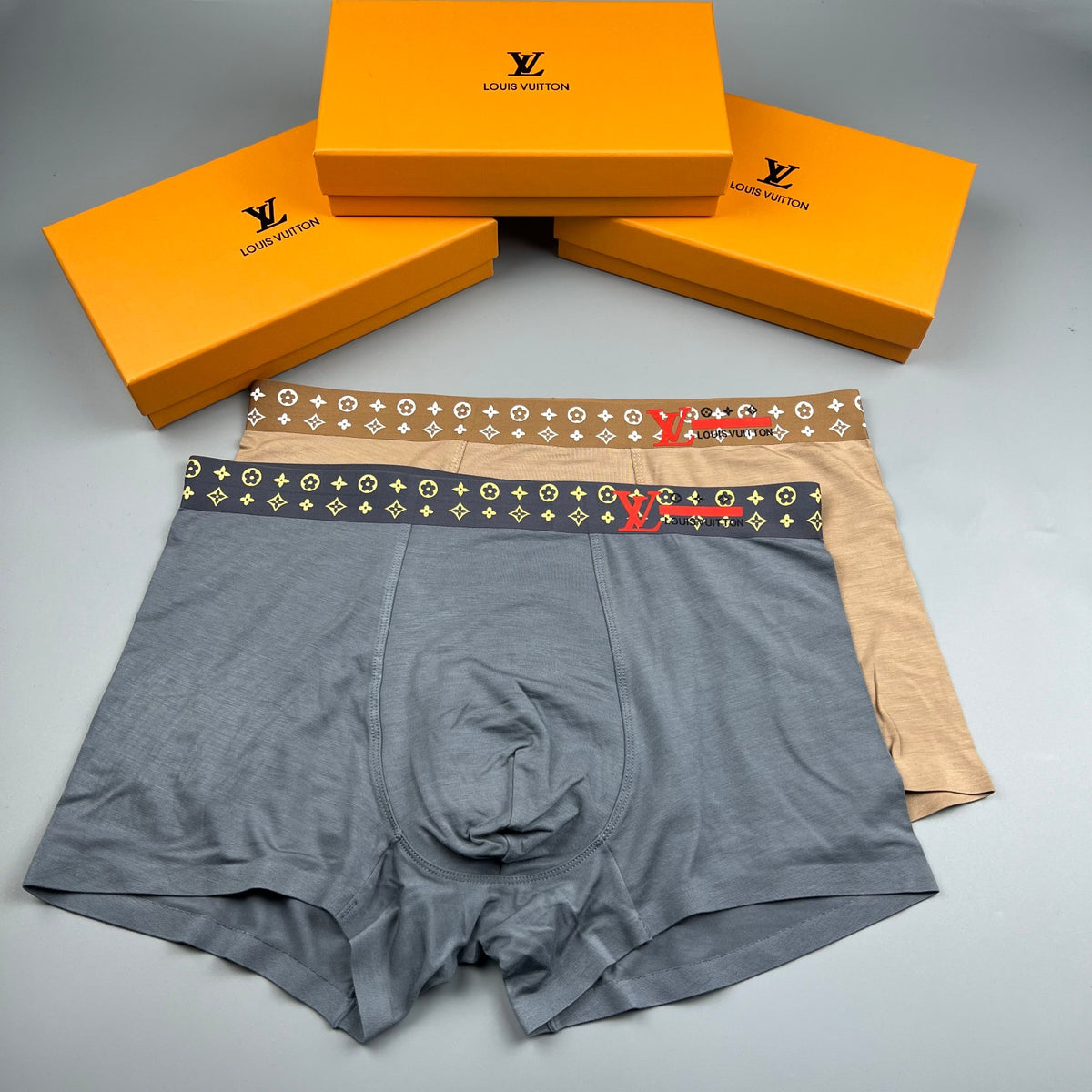 Louis Vuitton Black Multicolour Repeated Waist Pattern Boxer Briefs, image 4