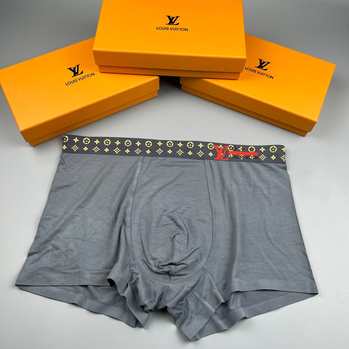 Louis Vuitton Black Multicolour Repeated Waist Pattern Boxer Briefs, image 2