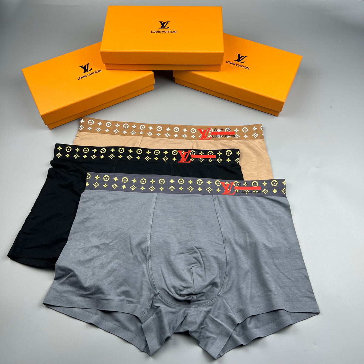 Louis Vuitton Black Multicolour Repeated Waist Pattern Boxer Briefs, image 6