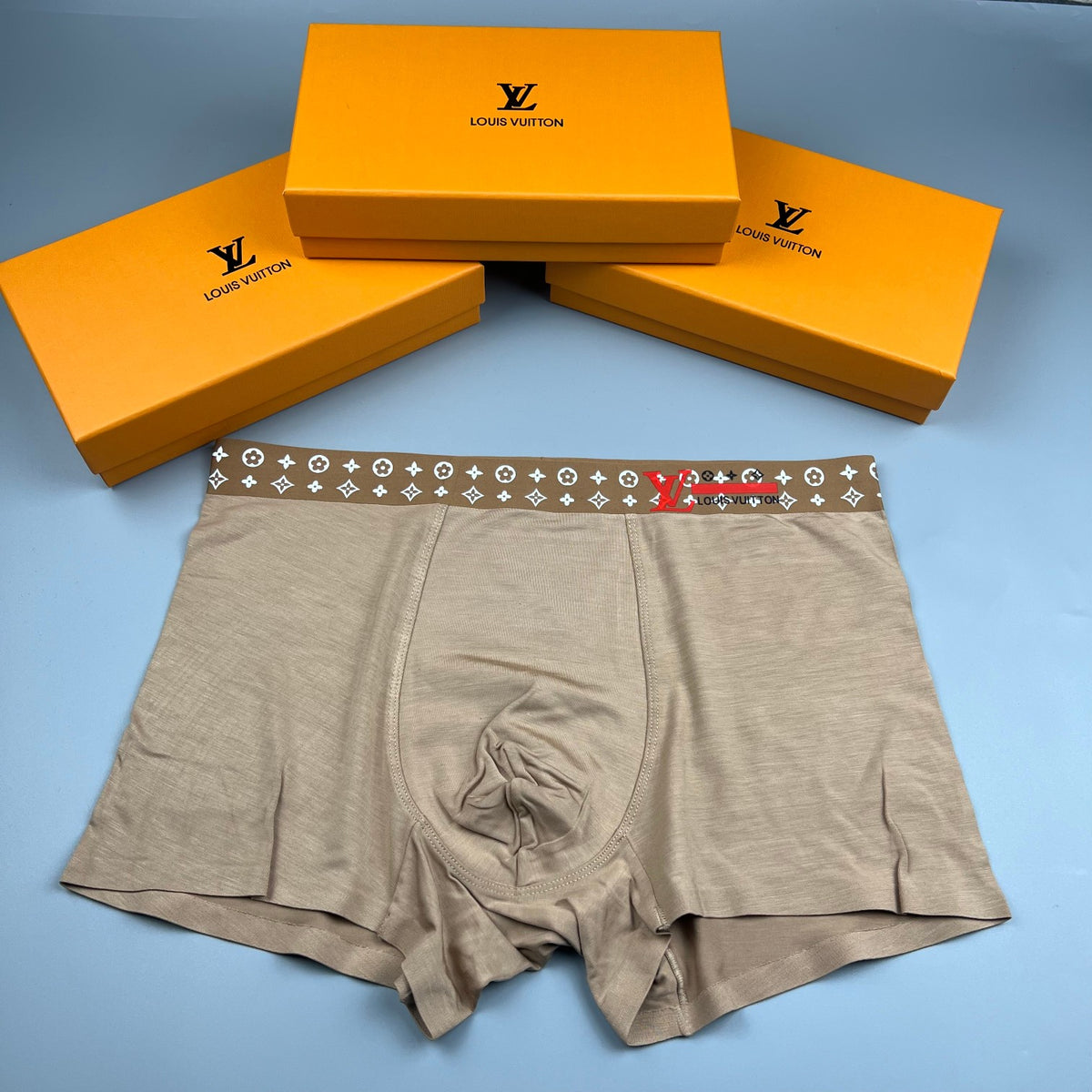 Louis Vuitton Black Multicolour Repeated Waist Pattern Boxer Briefs, image 3