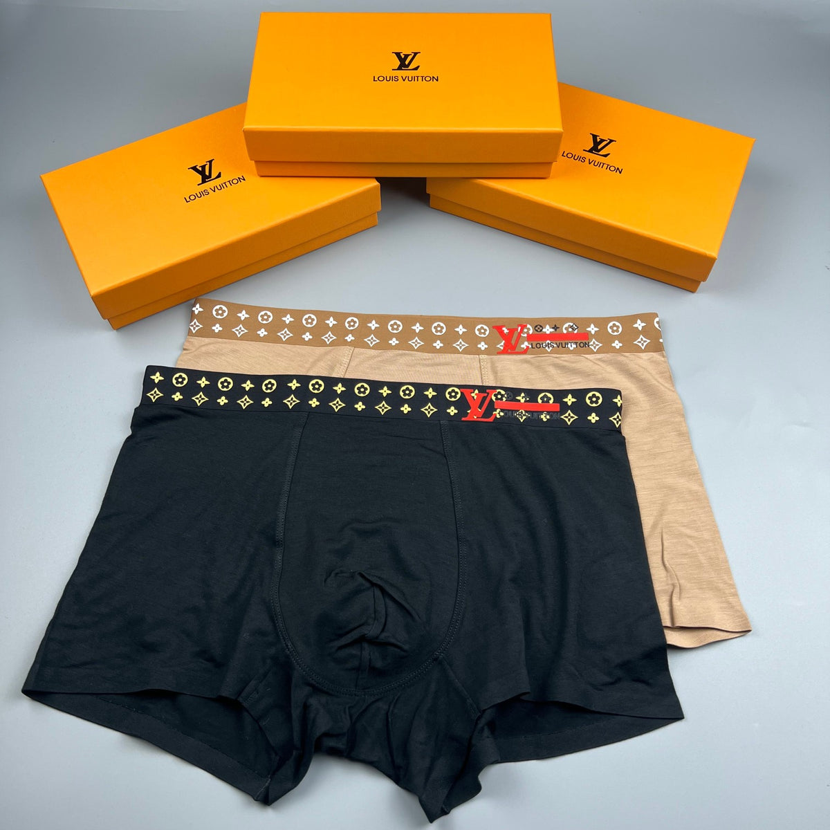 Louis Vuitton Black Multicolour Repeated Waist Pattern Boxer Briefs, image 5