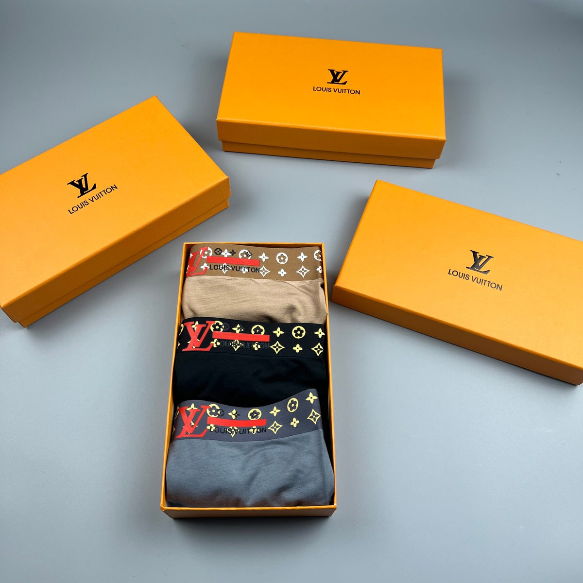 Louis Vuitton Black Multicolour Repeated Waist Pattern Boxer Briefs, image 8
