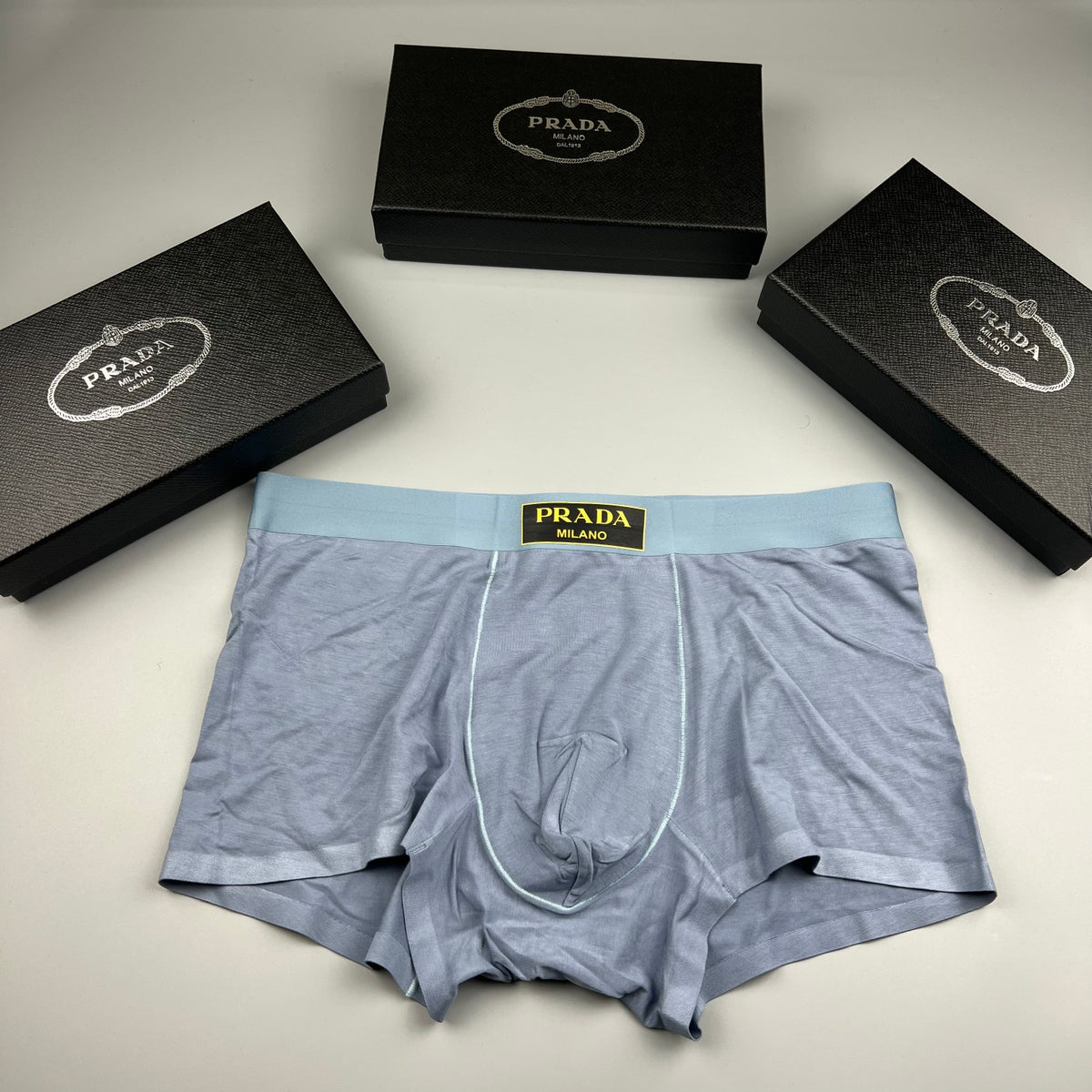 Prada White Mint Gold Waist Patch Boxer Briefs, image 2