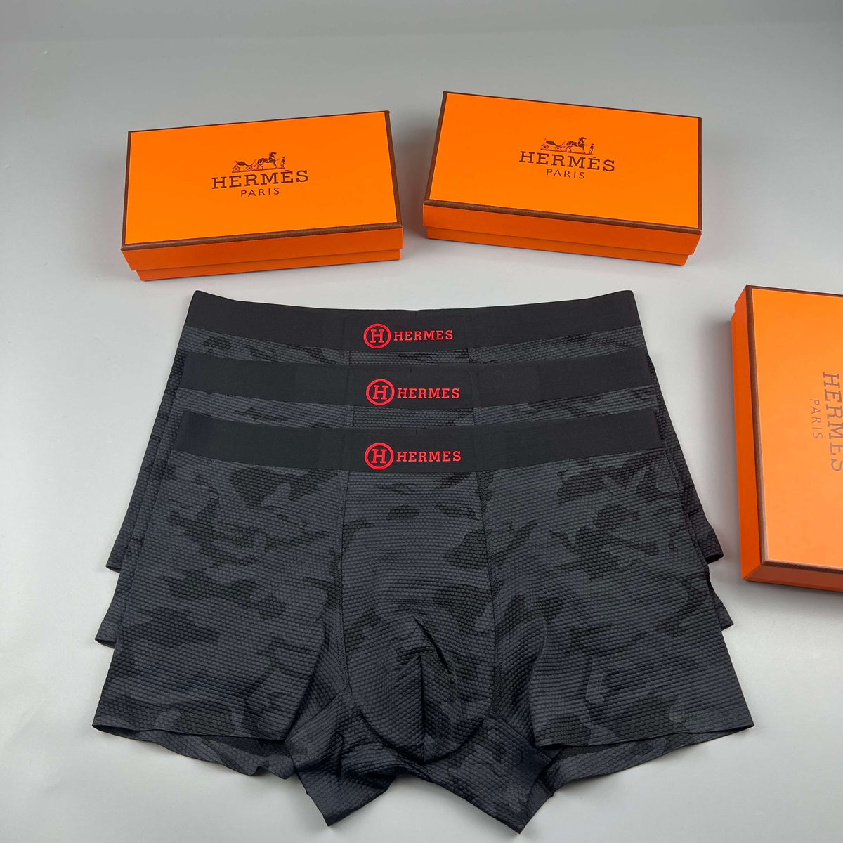 Hermès Black Tonal Camouflage Boxer Briefs, image 3