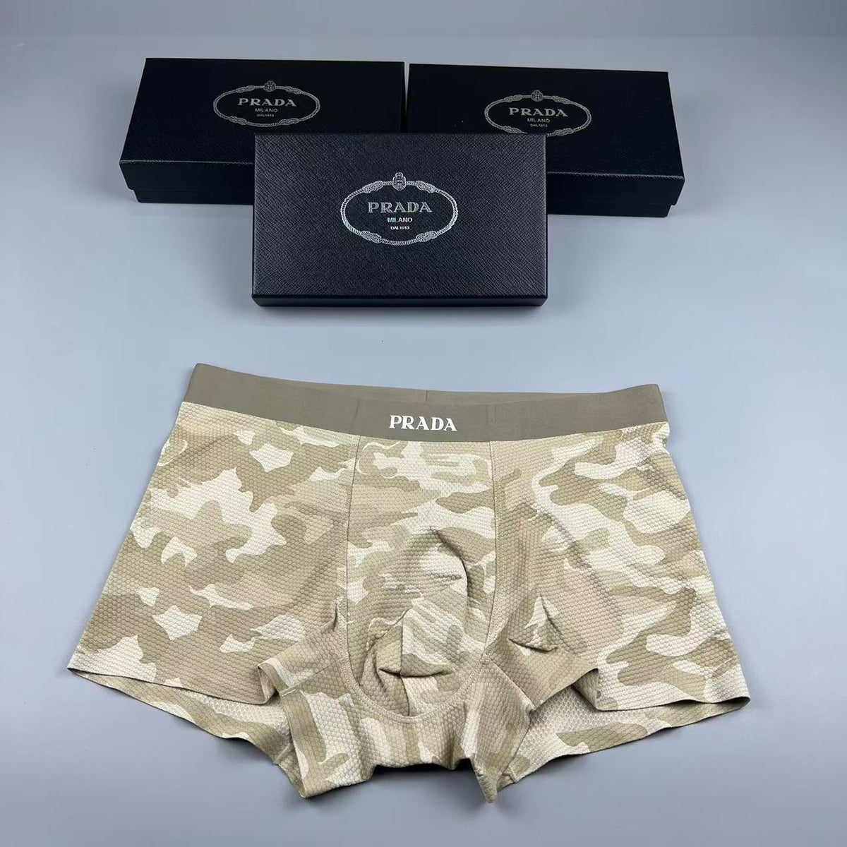 Prada Black Tonal Abstract Print Boxer Briefs, image 3