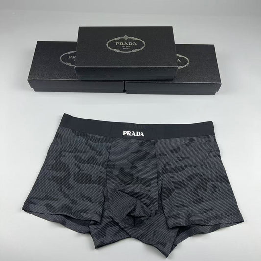 Prada Black Tonal Abstract Print Boxer Briefs, image 1