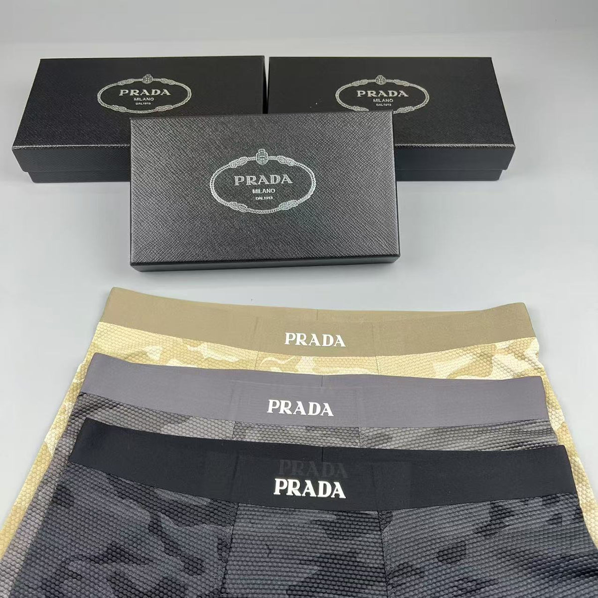 Prada Black Tonal Abstract Print Boxer Briefs, image 6