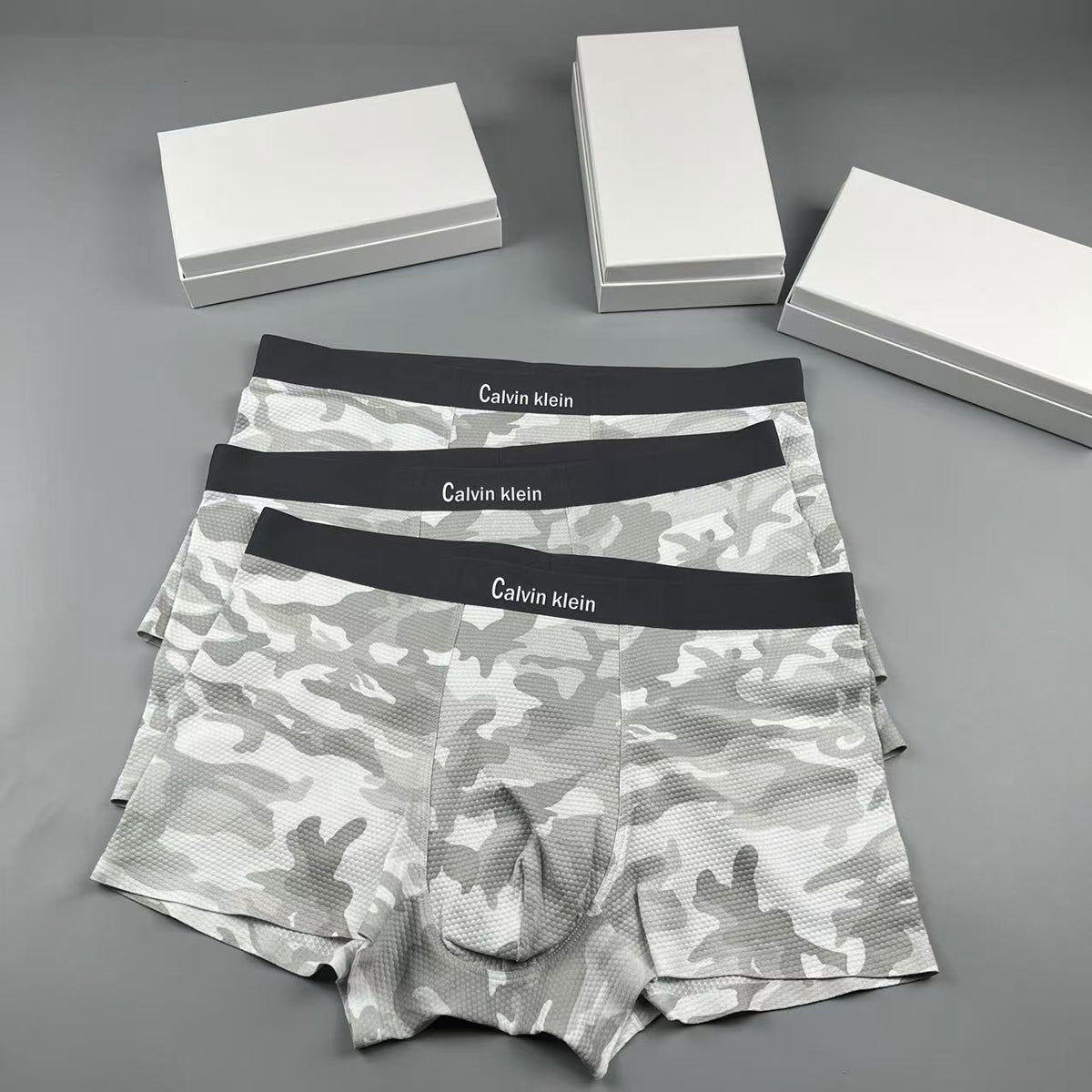 Calvin Klein Grey Camouflage Panel Boxer Briefs, image 2