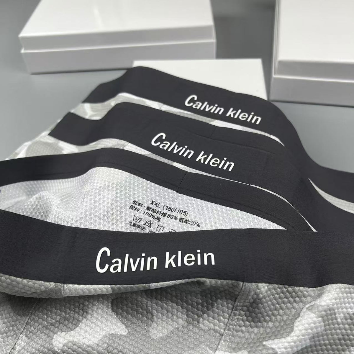 Calvin Klein Grey Camouflage Panel Boxer Briefs, image 4