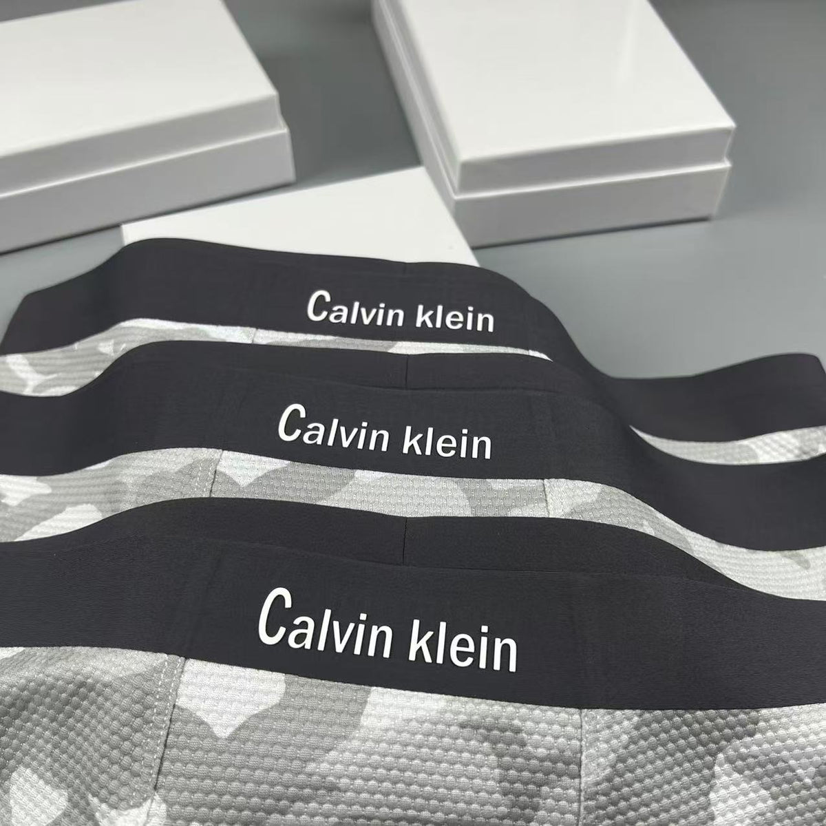 Calvin Klein Grey Camouflage Panel Boxer Briefs, image 3