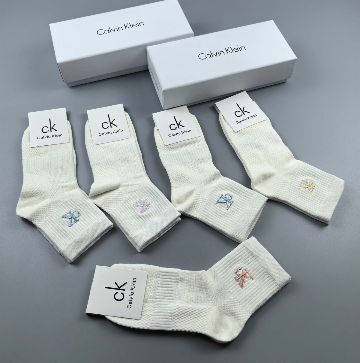 Calvin Klein White Small Motif Assortment Ankle Socks, image 6