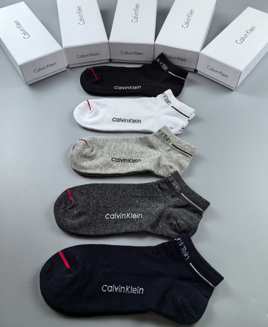 Calvin Klein Black White Grey Narrow Opening No-Show Socks, image 1