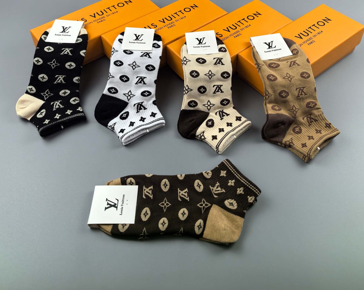 Louis Vuitton Earthy Allover Flowers Crew Socks, image 1