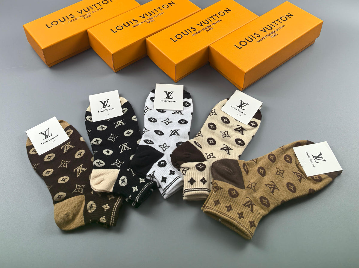 Louis Vuitton Earthy Allover Flowers Crew Socks, image 5