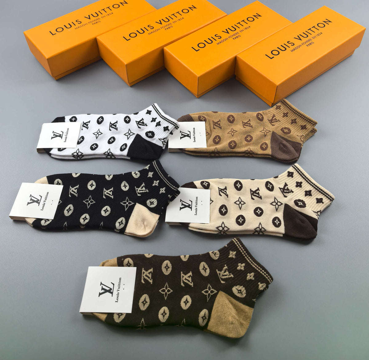 Louis Vuitton Earthy Allover Flowers Crew Socks, image 4