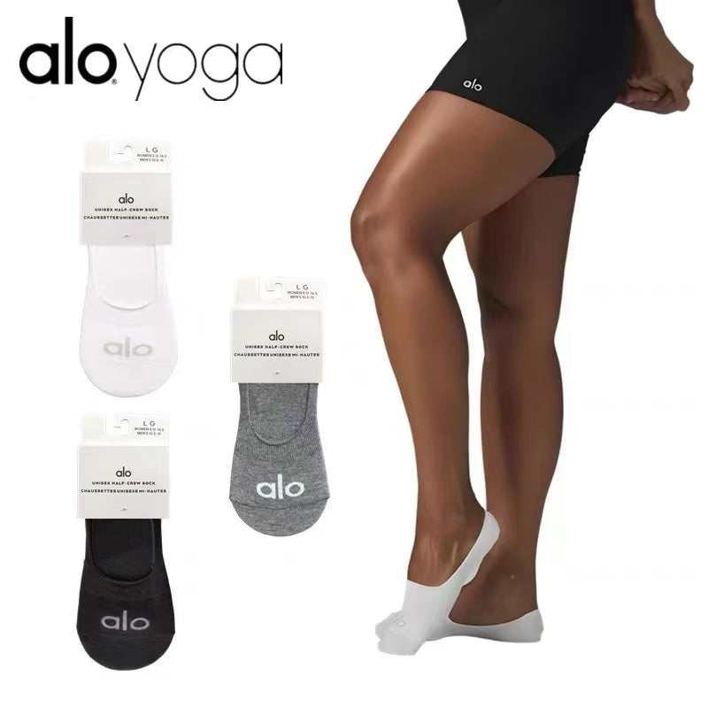 Alo White Grey Fine Ribbed Ankles Ankle Socks, image 1
