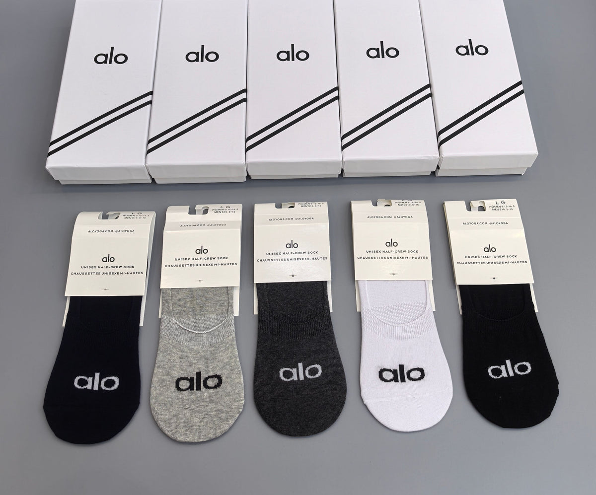 Alo White Grey Fine Ribbed Ankles Ankle Socks, image 2