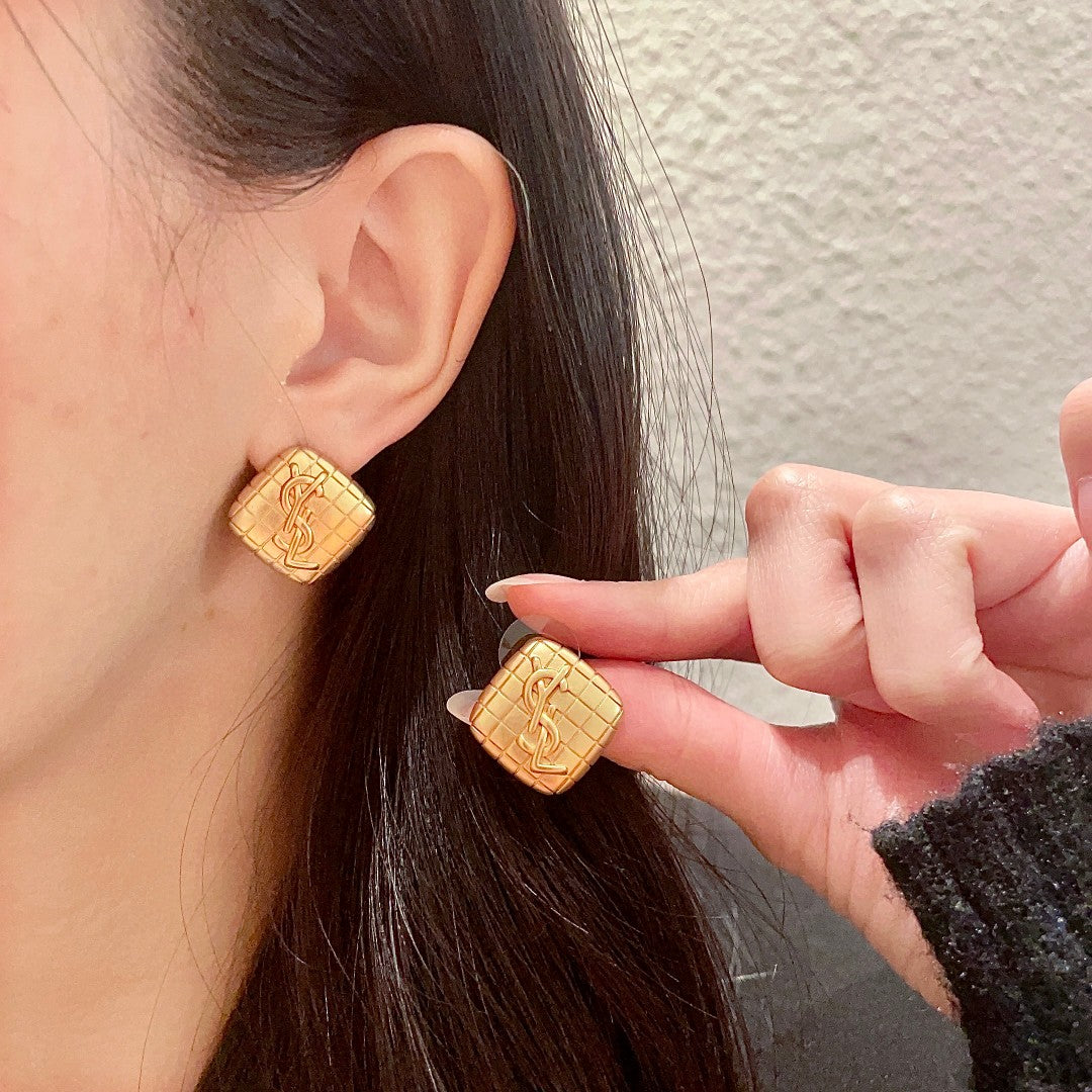 Saint Laurent Logo Letter Stud Earrings – Style 07 - image 1